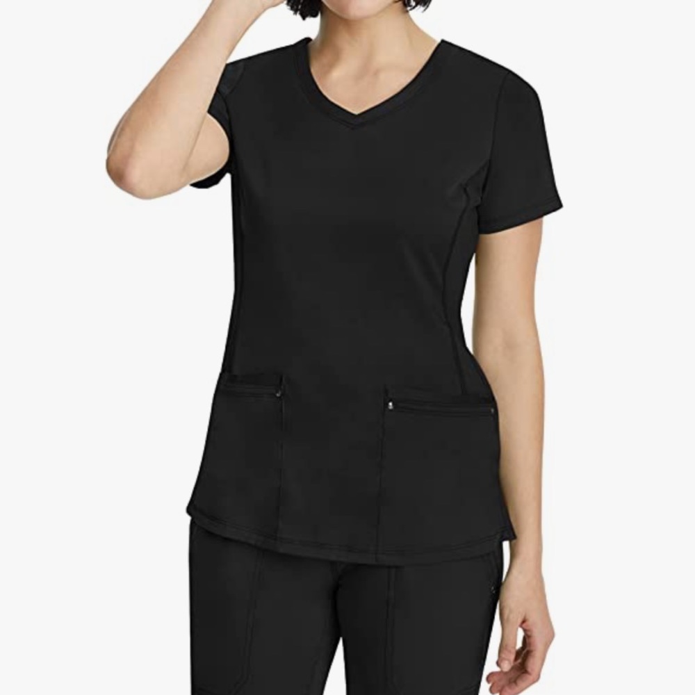 Small black healing hands scrub set